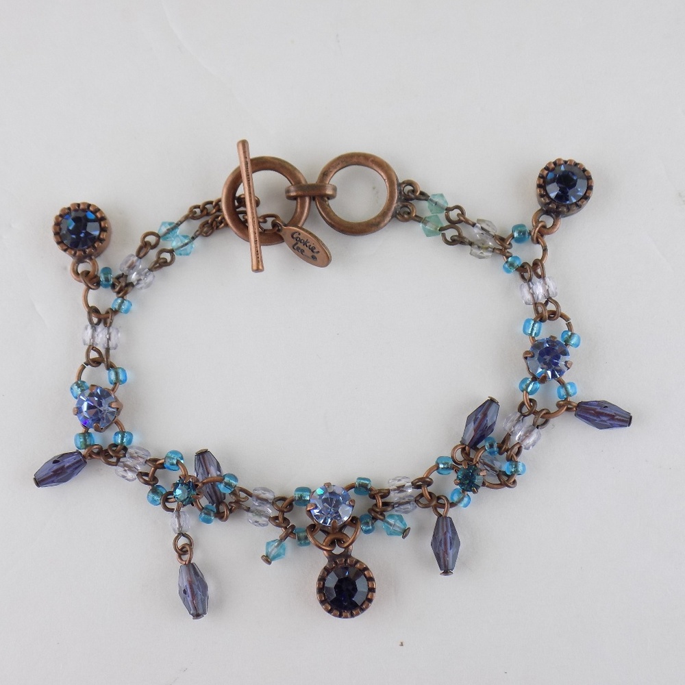 cookie lee bracelet blue rhinestones